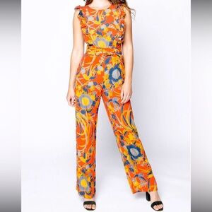 SÉZANE Dalina Multicolored Flower Jumpsuit Size 36